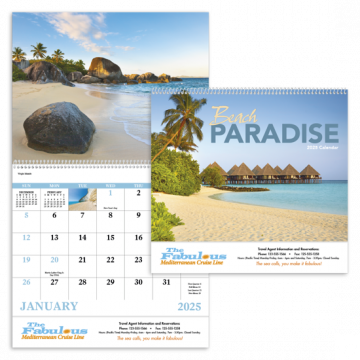 Beach Paradise Appointment Wall Calendar - Spiral